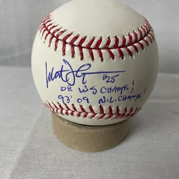 Milt Thompson signed 08 ws champs 93 09 nl champs autographed OMLB baseball JSA - Picture 2 of 3
